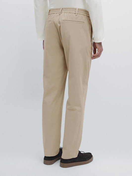 Cotton blend jogger fit trousers
