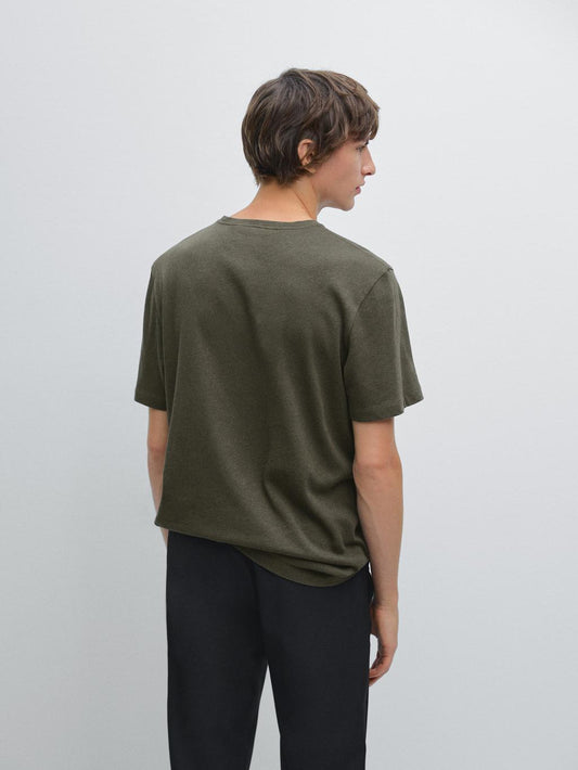 Lightweight short sleeve cotton melange T-shirt