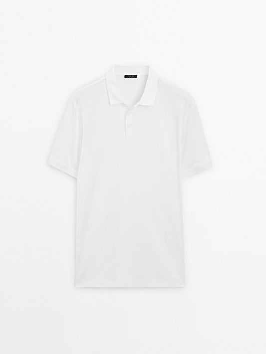 Short sleeve polo shirt with collar detail