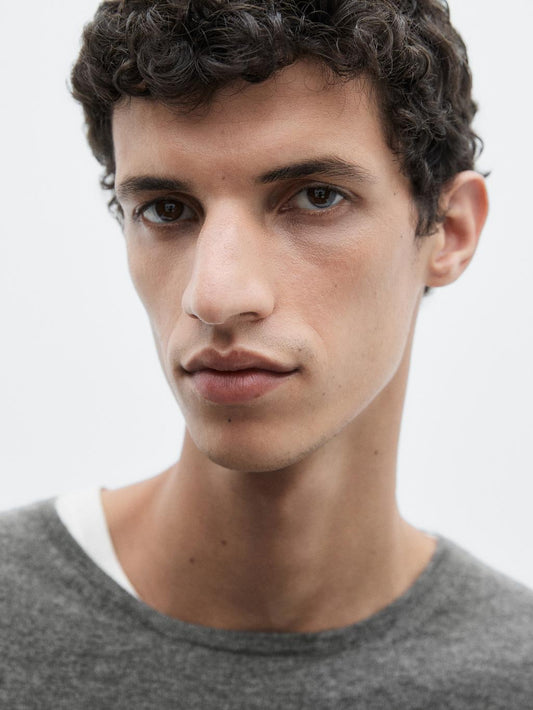 Knit 100% cashmere sweater with crew neck - LIMITED