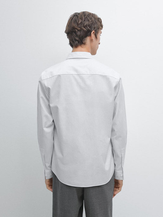 100% cotton regular fit striped shirt