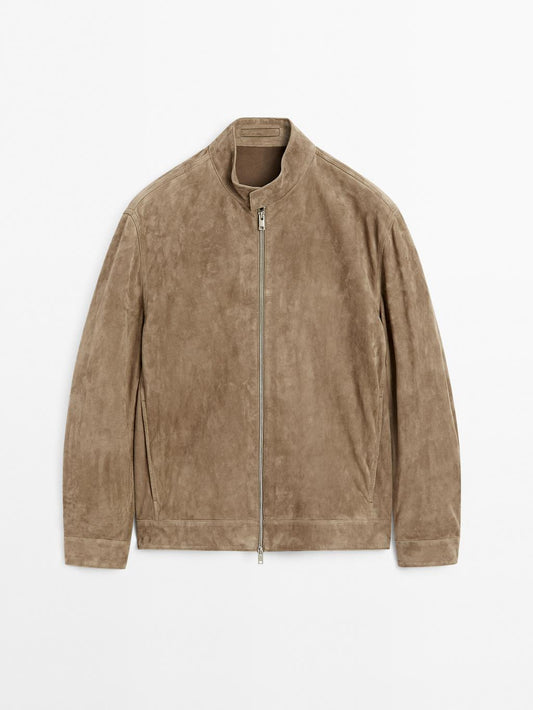 Short suede goatskin jacket