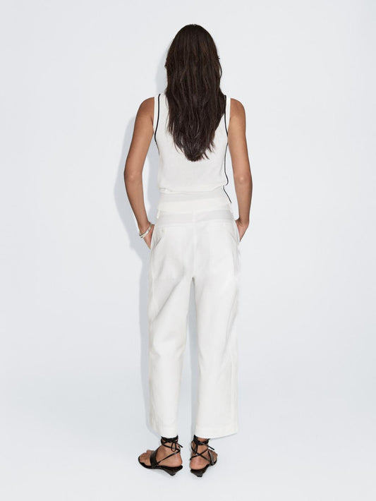 High-waist barrel fit trousers