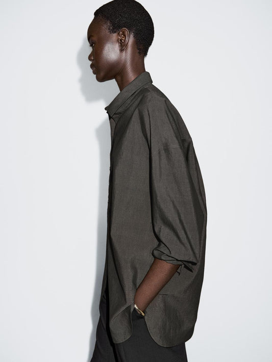 Oversize cotton blend shirt