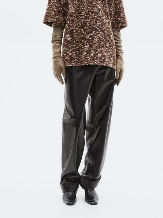 Wide-leg nappa leather trousers - LIMITED
