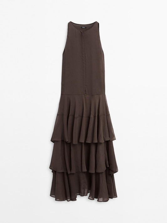 Long flowing dress with ruffles