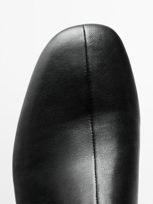 Leather heeled ankle boots