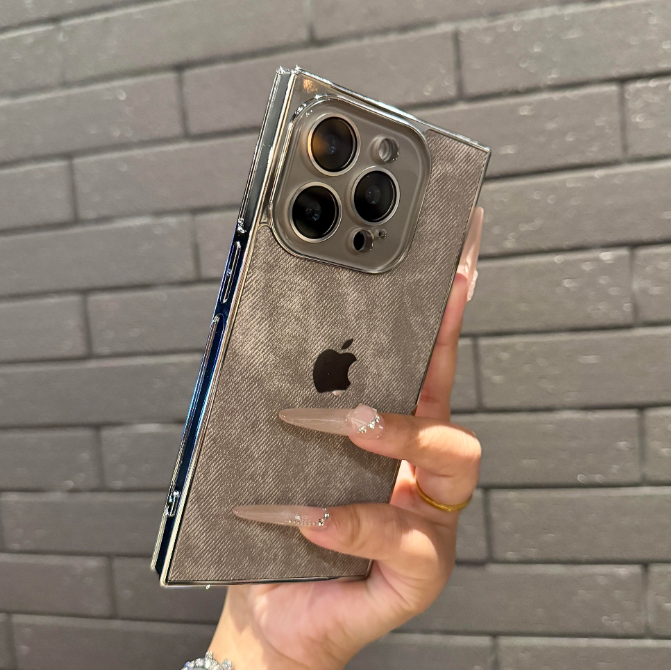 Electroplated Denim Leather iPhone Case
