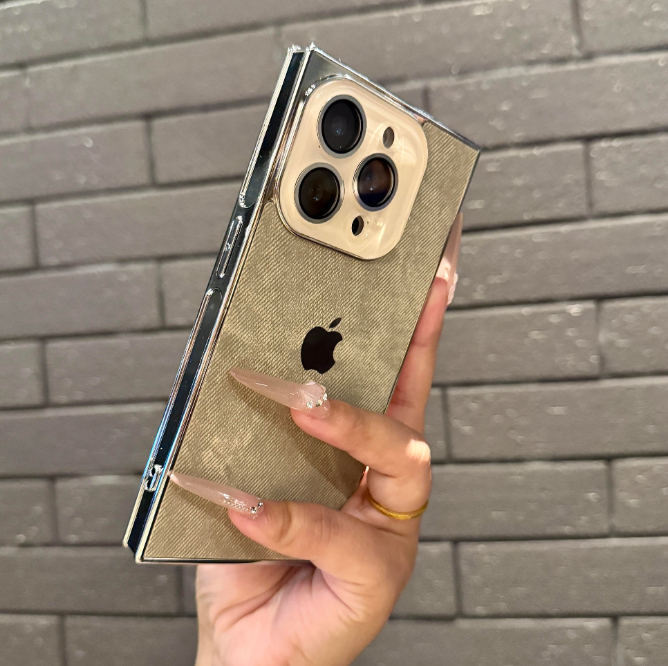Electroplated Denim Leather iPhone Case