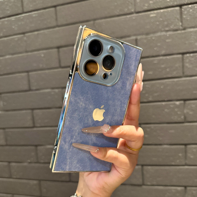 Electroplated Denim Leather iPhone Case