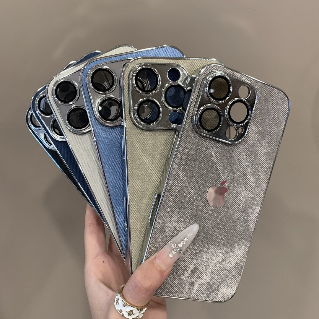 Electroplated Denim Leather iPhone Case