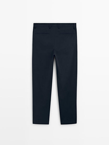 100% cotton slim fit trousers
