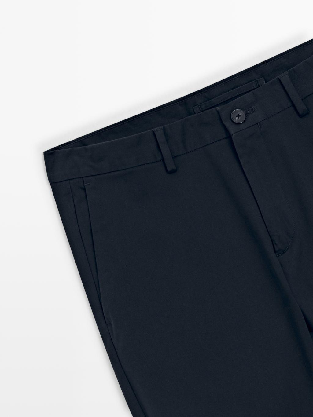 100% cotton slim fit trousers