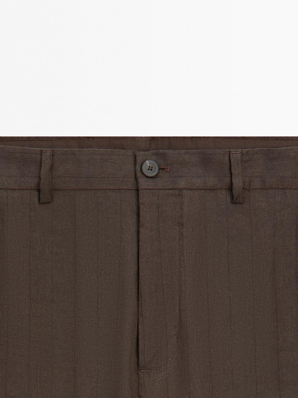 Straight-leg pinstripe trousers