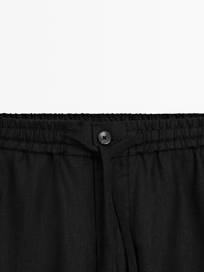 100% linen jogger fit trousers