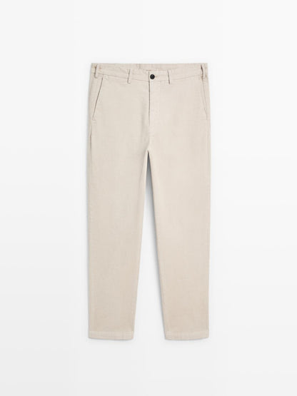 Slim fit corduroy trousers