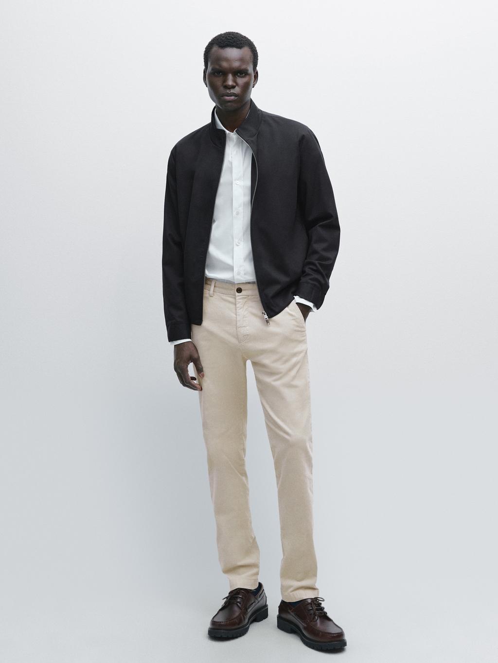 Slim fit corduroy trousers