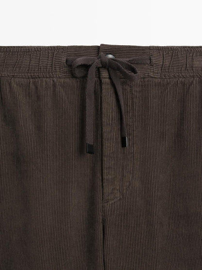 Corduroy jogger fit trousers