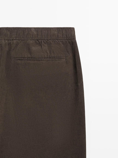 Corduroy jogger fit trousers