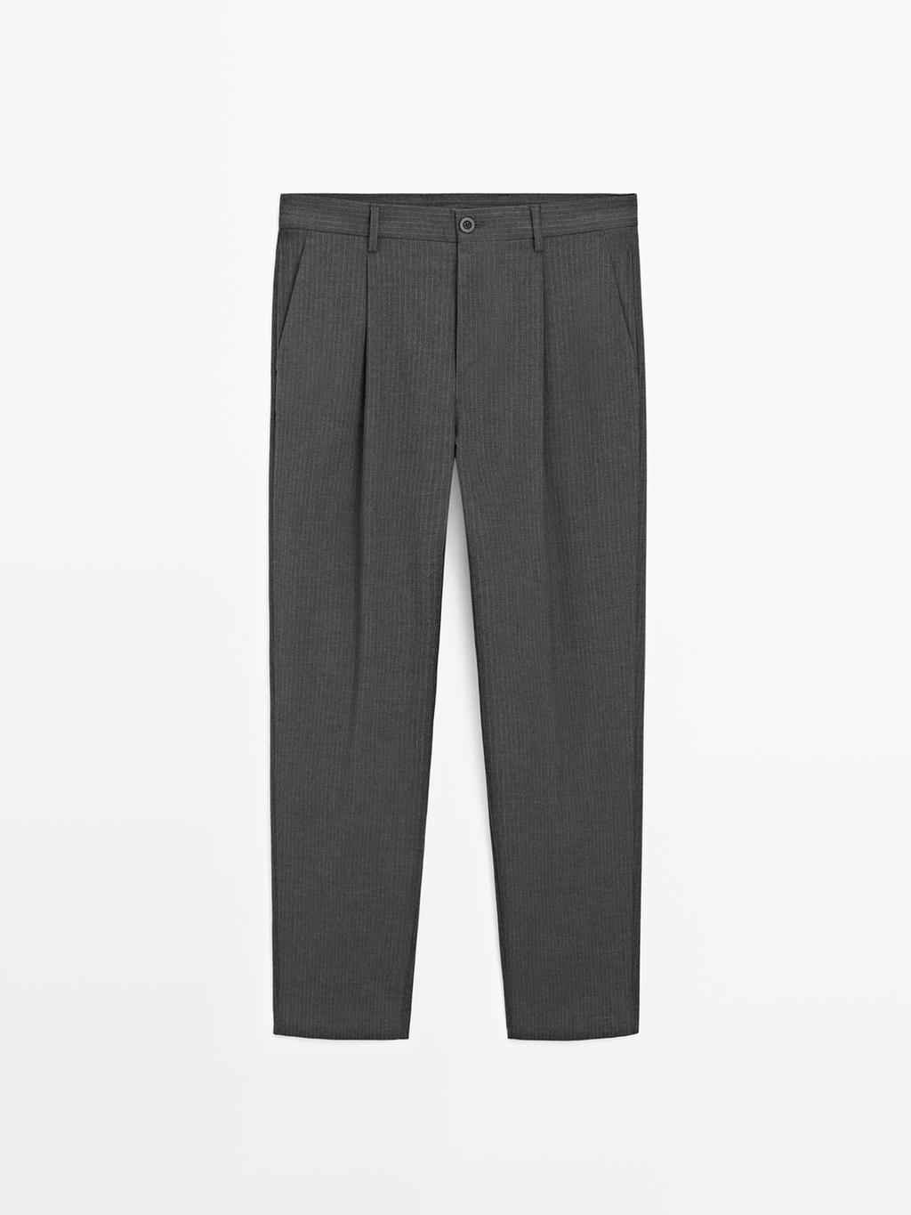 Relaxed fit pinstripe trousers
