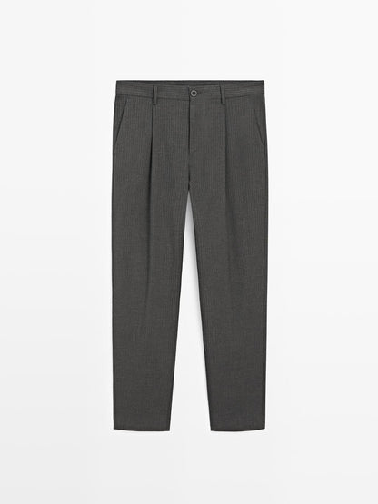 Relaxed fit pinstripe trousers