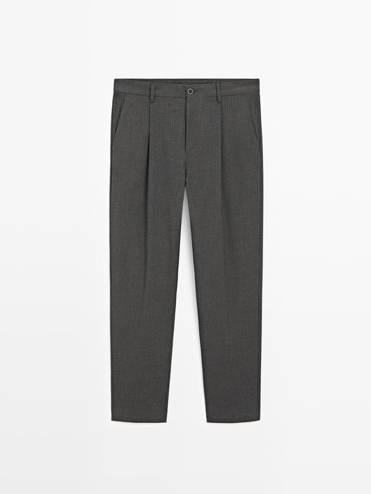 Relaxed fit pinstripe trousers