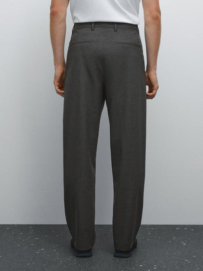 Relaxed fit pinstripe trousers