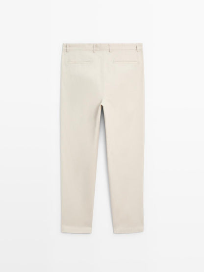 100% cotton relaxed fit trousers