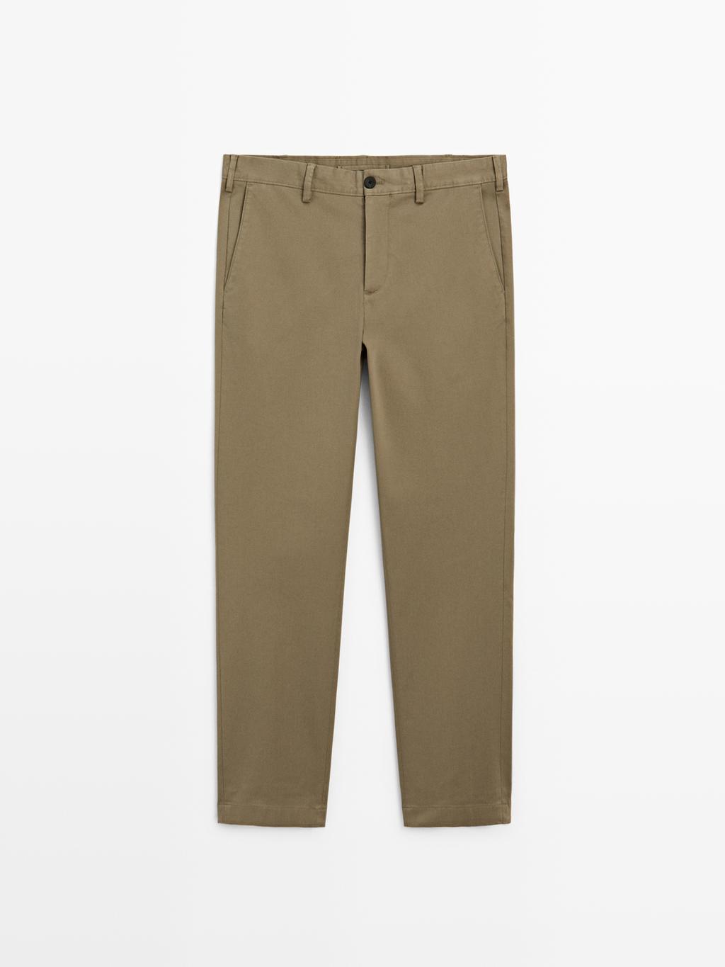 Slim fit textured trousers