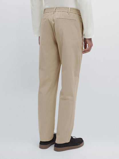 Cotton blend jogger fit trousers