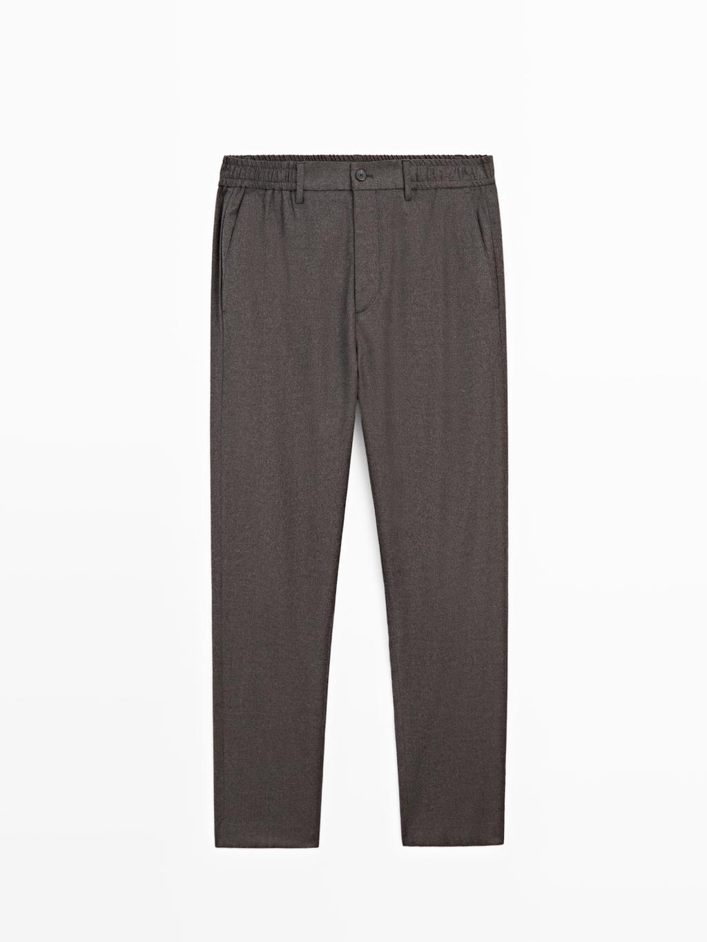100% wool trousers with elasticated waistband