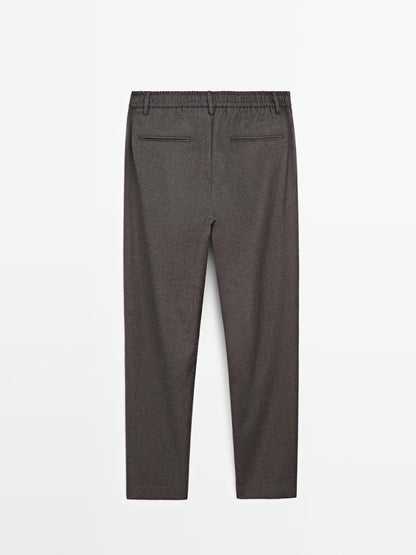 100% wool trousers with elasticated waistband