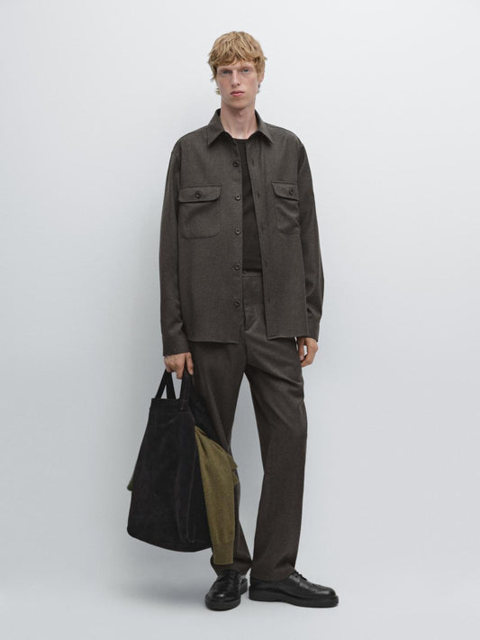 100% wool trousers with elasticated waistband