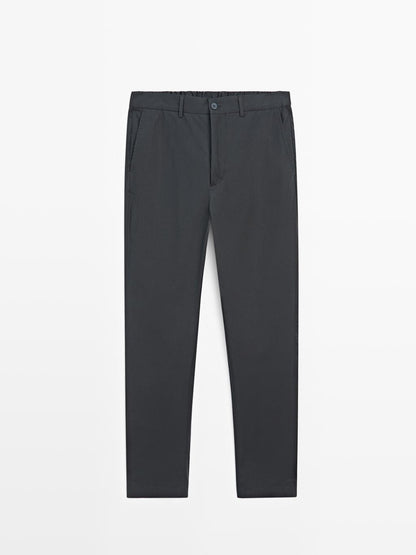 Jogger fit poplin trousers