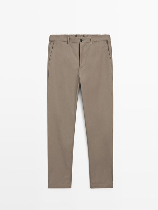 Jogger fit poplin trousers