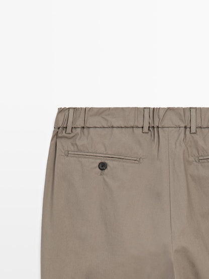 Jogger fit poplin trousers