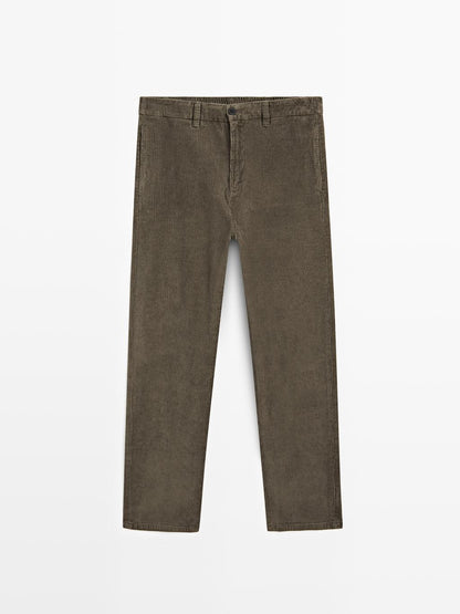 Straight-leg corduroy trousers
