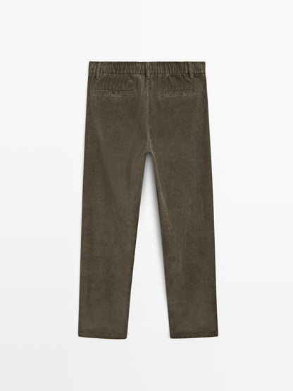 Straight-leg corduroy trousers