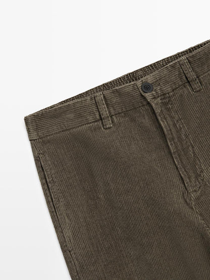Straight-leg corduroy trousers