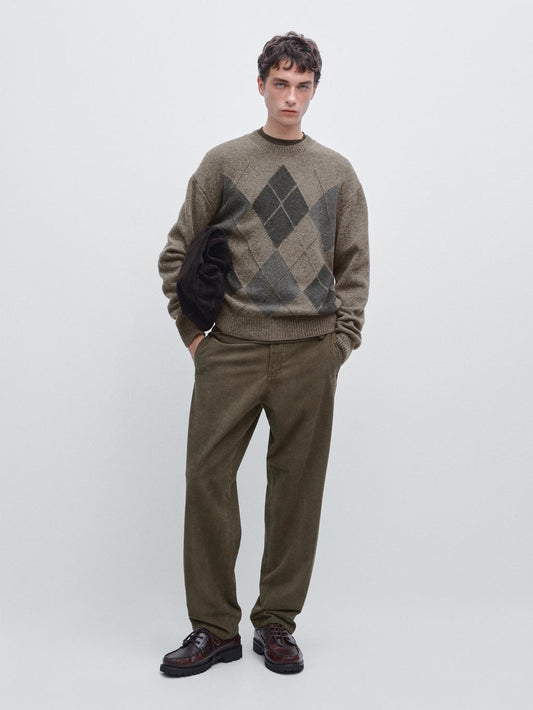Straight-leg corduroy trousers