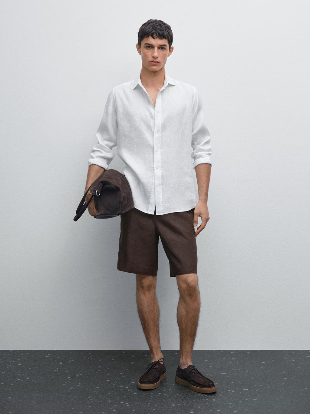 100% linen slim fit shirt