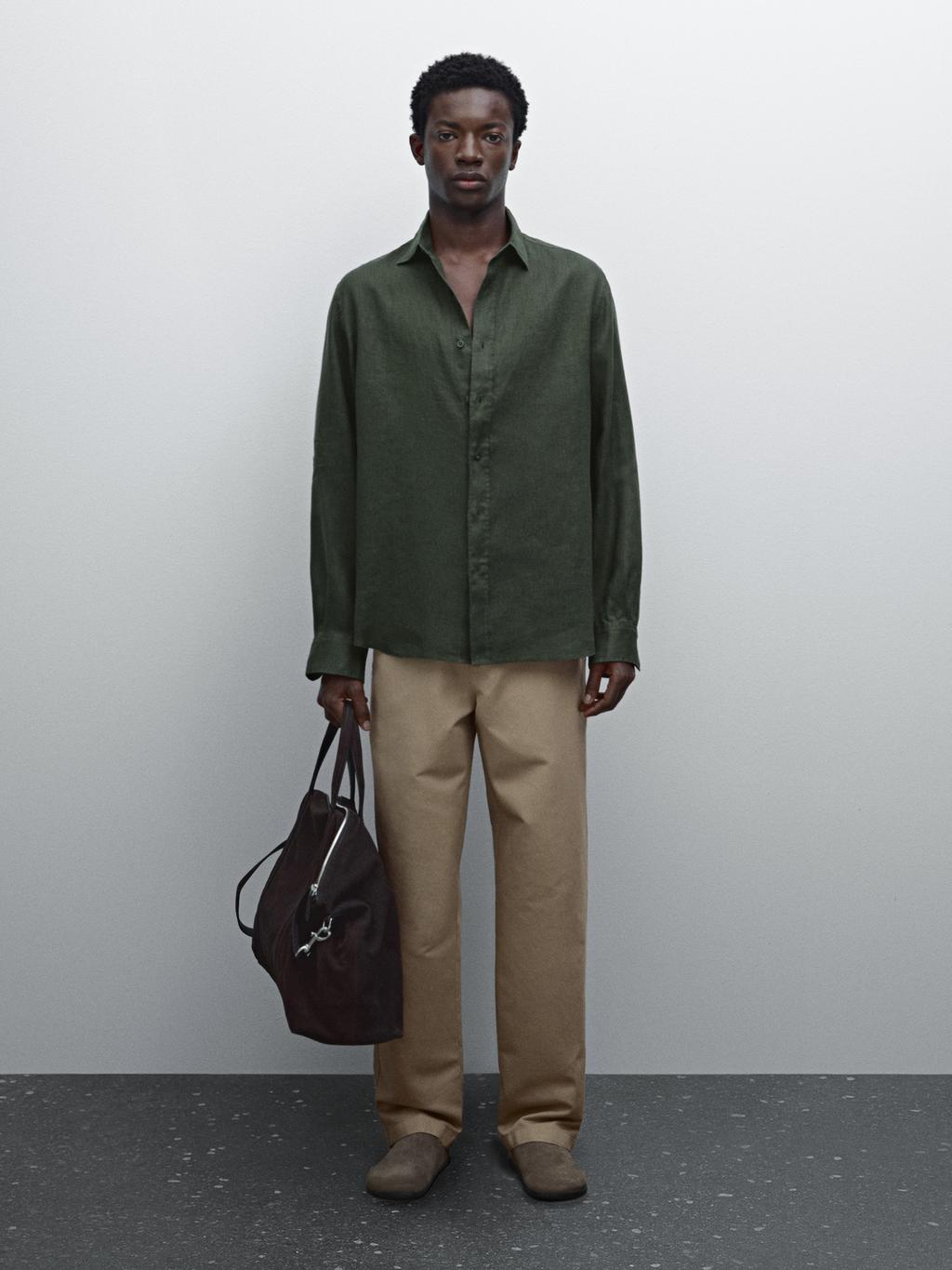 100% linen slim fit shirt