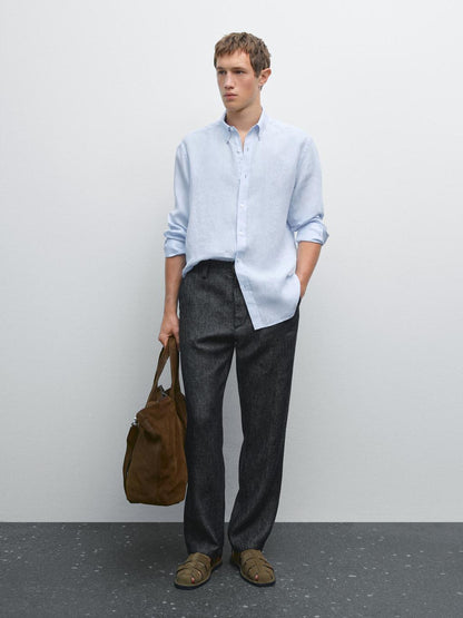 100% linen regular fit shirt