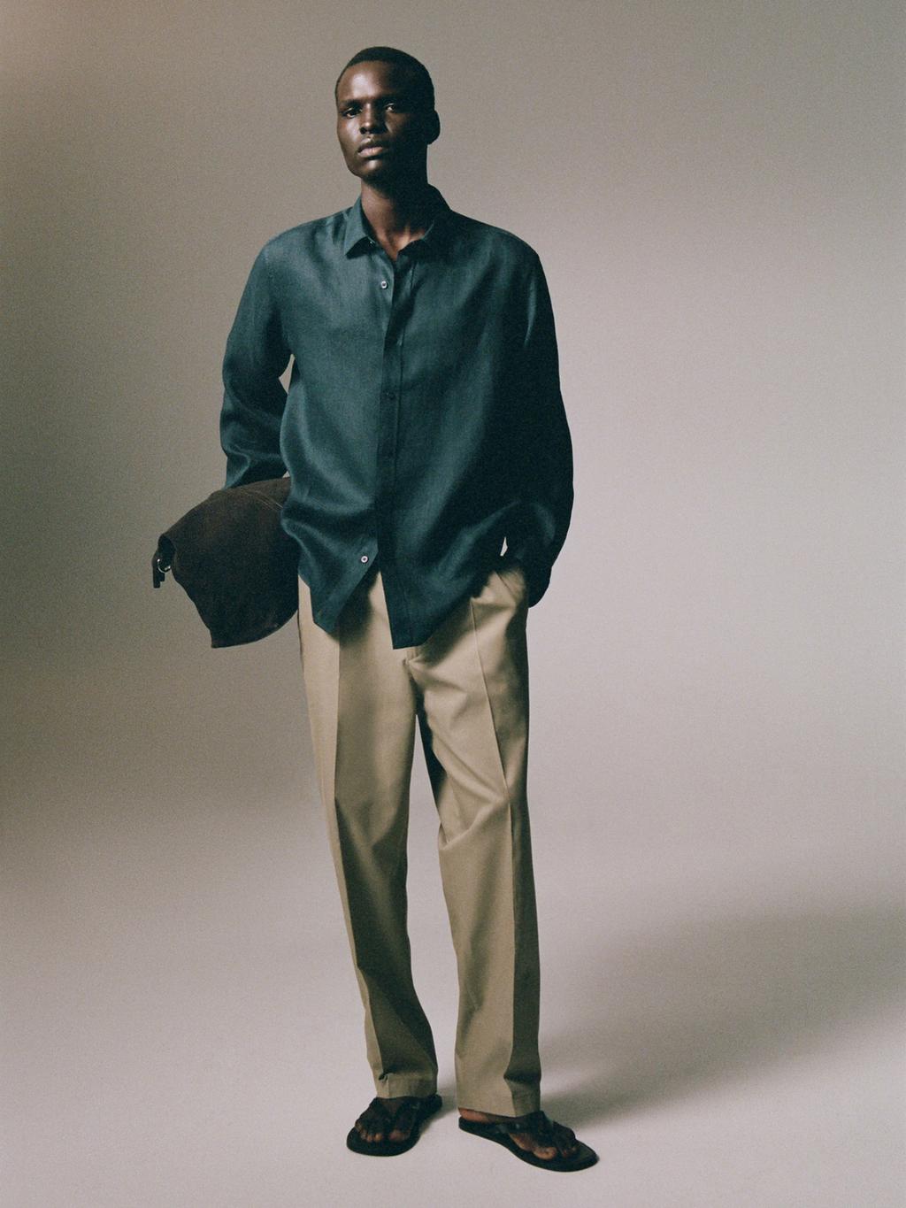 100% linen slim fit shirt