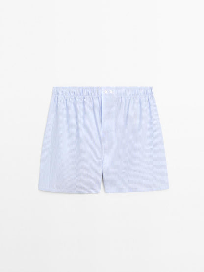 100% cotton striped boxers