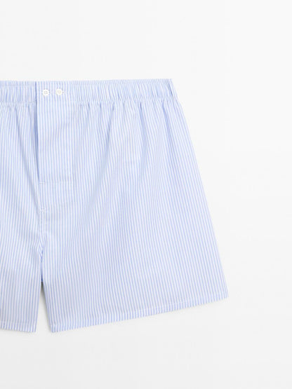 100% cotton striped boxers