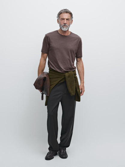 Short sleeve wool blend T-shirt