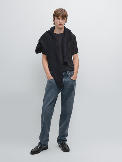 Short sleeve wool blend T-shirt