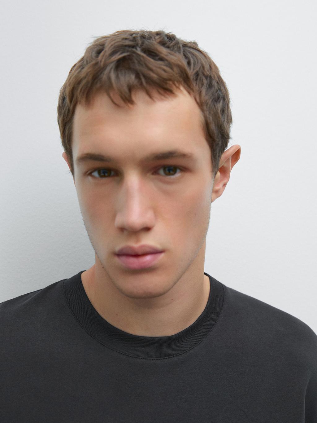 Long sleeve medium weight cotton T-shirt