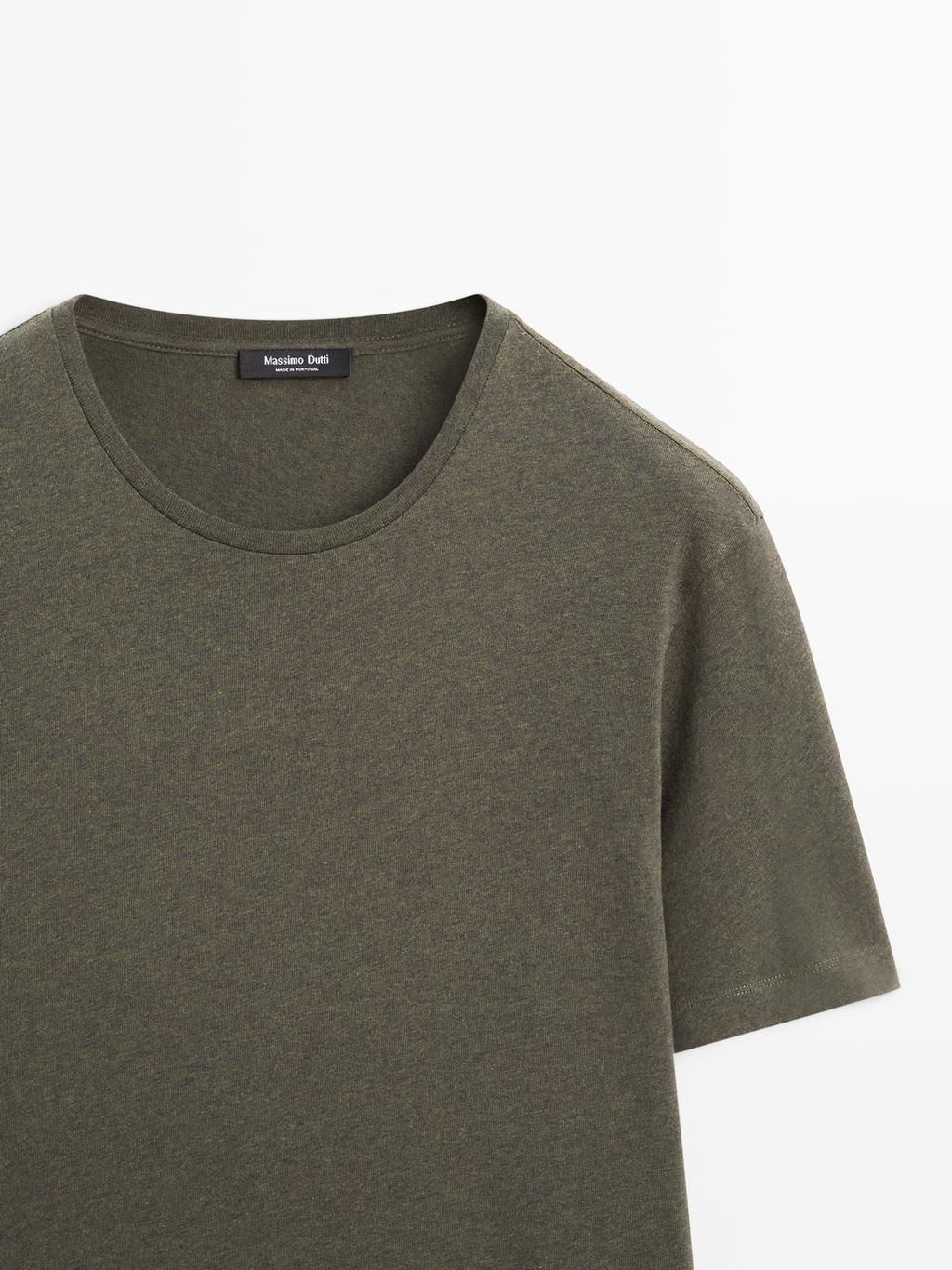 Lightweight short sleeve cotton melange T-shirt